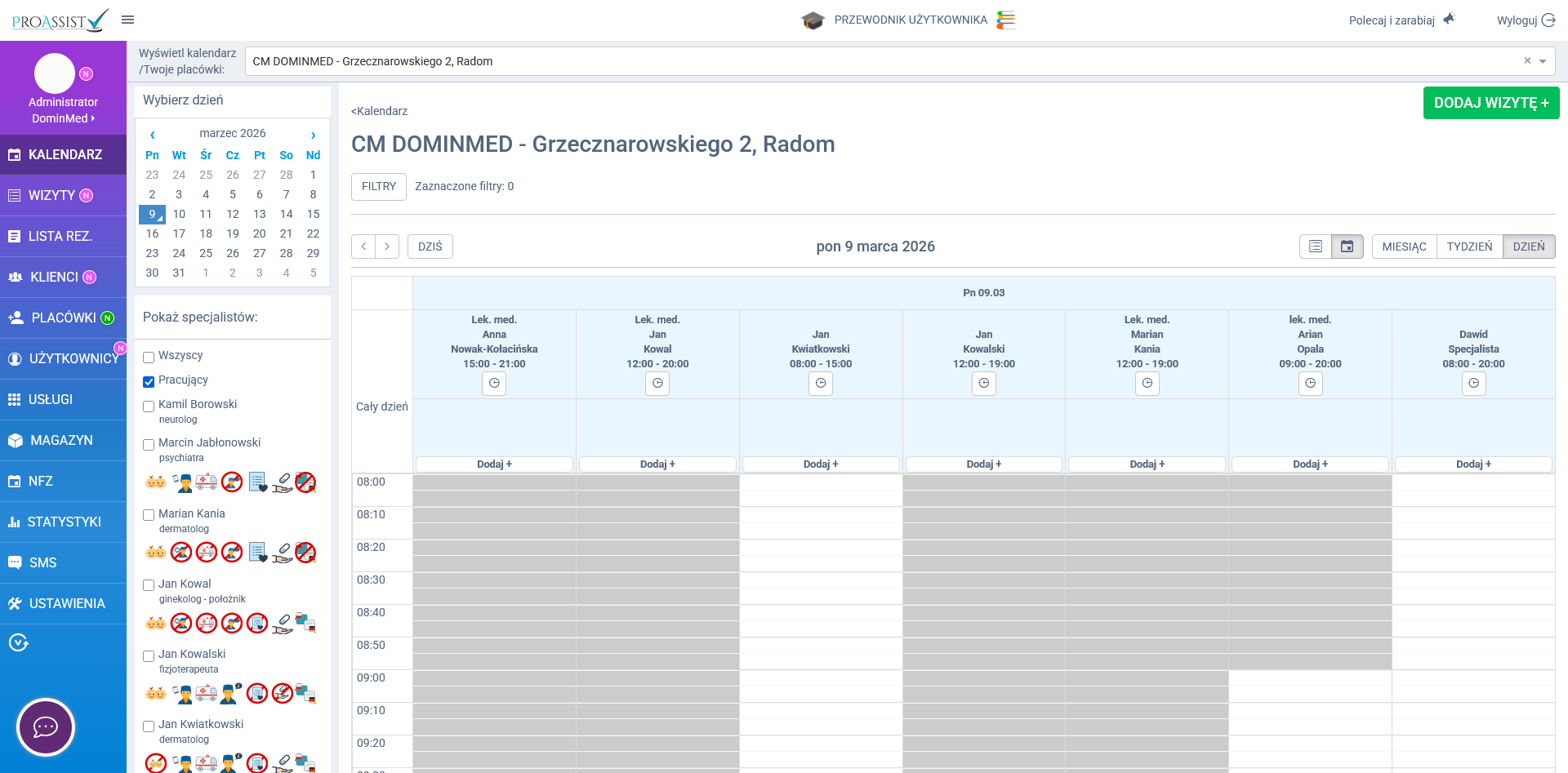 Interfejs systemu medycznego